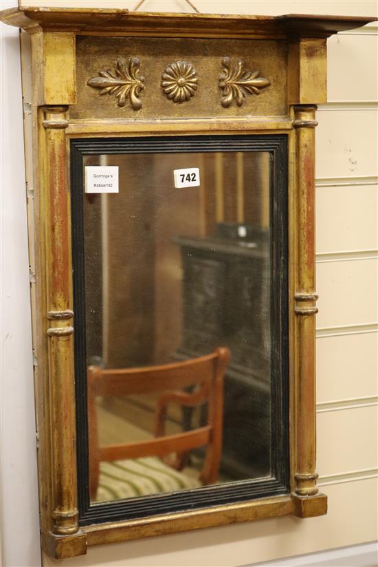 A Regency giltwood pier glass W.47cm